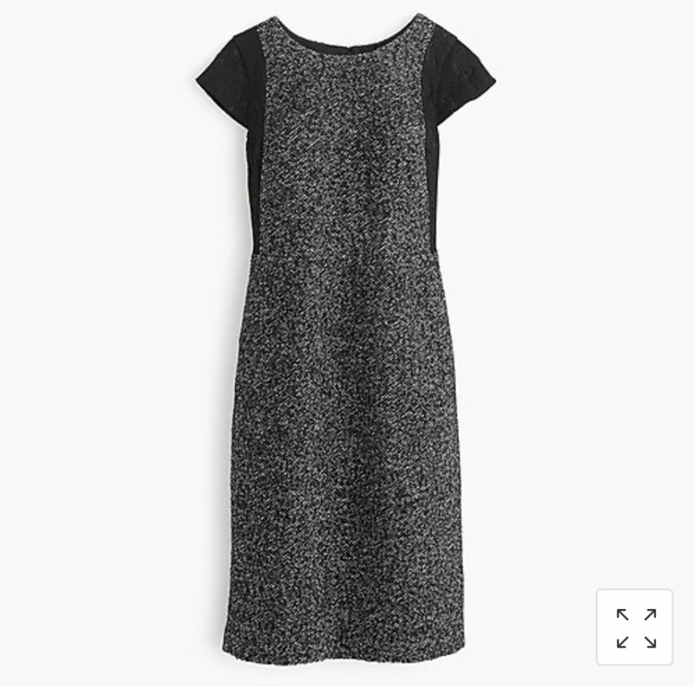 J. Crew tweed sheath dress with lace detail